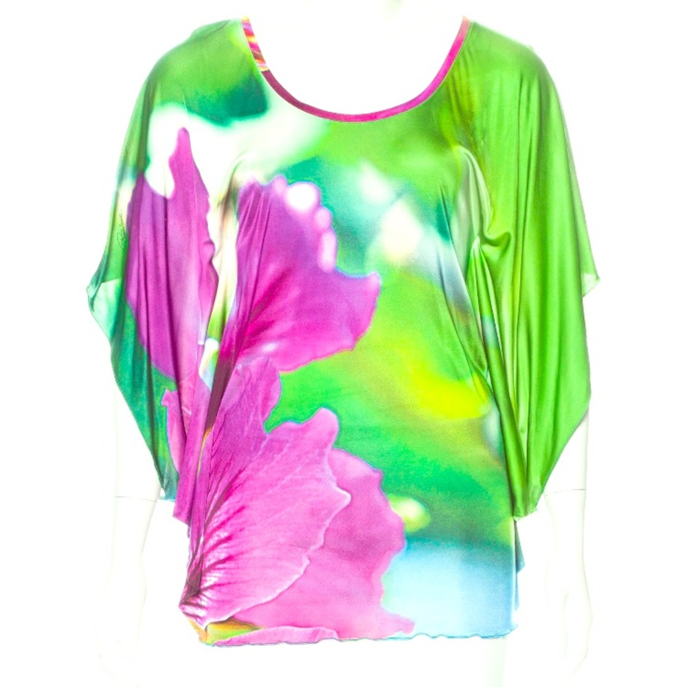 Free Shipping Roberto Cavalli Flower Jersey Blouse
